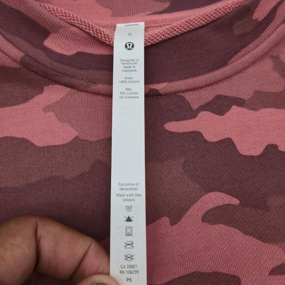 Lululemon Sweater Women 6 Perfectly Oversized Crew Camouflage Athleisure Gym - Picture 5 of 6